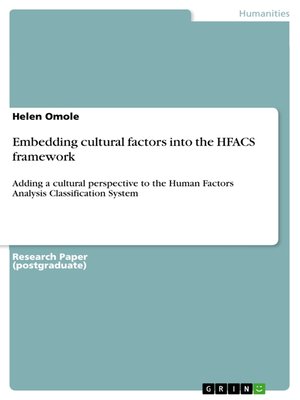 cover image of Embedding cultural factors into the HFACS framework